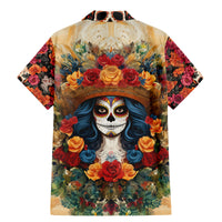 Day of Dead Lady Family Matching Mermaid Dress and Hawaiian Shirt Sugar Skull Field Rose Lady - Wonder Print Shop