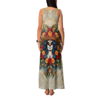 Day of Dead Lady Family Matching Tank Maxi Dress and Hawaiian Shirt Sugar Skull Field Rose Lady - Wonder Print Shop