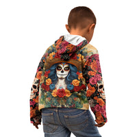 Day of Dead Lady Kid Hoodie Sugar Skull Field Rose Lady - Wonder Print Shop