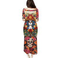 Day of Dead Lady Puletasi Sugar Skull Field Rose Lady - Wonder Print Shop