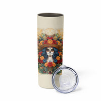 Day of Dead Lady Skinny Tumbler Sugar Skull Field Rose Lady - Wonder Print Shop