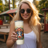 Day of Dead Lady Skinny Tumbler Sugar Skull Field Rose Lady - Wonder Print Shop