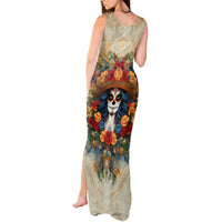 Day of Dead Lady Tank Maxi Dress Sugar Skull Field Rose Lady - Wonder Print Shop