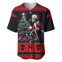 Christmas Skull Baseball Jersey Santa Skull Prepairing For Christmas - Wonder Print Shop