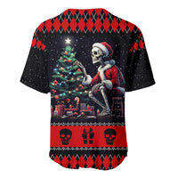 Christmas Skull Baseball Jersey Santa Skull Prepairing For Christmas - Wonder Print Shop