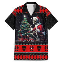 Christmas Skull Family Matching Mermaid Dress and Hawaiian Shirt Santa Skull Prepairing For Christmas - Wonder Print Shop