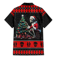 Christmas Skull Family Matching Mermaid Dress and Hawaiian Shirt Santa Skull Prepairing For Christmas - Wonder Print Shop