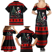 Christmas Skull Family Matching Summer Maxi Dress and Hawaiian Shirt Santa Skull Prepairing For Christmas - Wonder Print Shop
