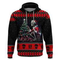 Christmas Skull Hoodie Santa Skull Prepairing For Christmas - Wonder Print Shop