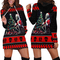 Christmas Skull Hoodie Dress Santa Skull Prepairing For Christmas - Wonder Print Shop