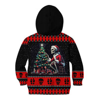 Christmas Skull Kid Hoodie Santa Skull Prepairing For Christmas - Wonder Print Shop