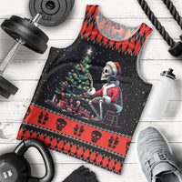 Christmas Skull Men Tank Top Santa Skull Prepairing For Christmas - Wonder Print Shop