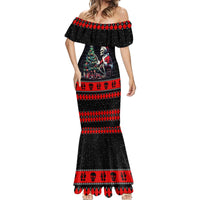 Christmas Skull Mermaid Dress Santa Skull Prepairing For Christmas - Wonder Print Shop