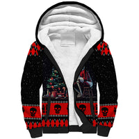 Christmas Skull Sherpa Hoodie Santa Skull Prepairing For Christmas - Wonder Print Shop
