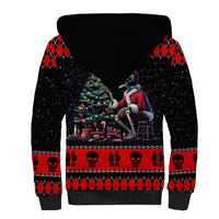 Christmas Skull Sherpa Hoodie Santa Skull Prepairing For Christmas - Wonder Print Shop