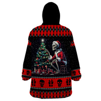 Christmas Skull Wearable Blanket Hoodie Santa Skull Prepairing For Christmas - Wonder Print Shop