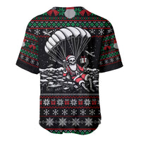 Christmas Skull Baseball Jersey Santa Skull Jumps In Parachute - Wonder Print Shop