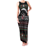 Christmas Skull Family Matching Tank Maxi Dress and Hawaiian Shirt Santa Skull Jumps In Parachute - Wonder Print Shop