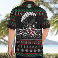 Christmas Skull Hawaiian Shirt Santa Skull Jumps In Parachute - Wonder Print Shop