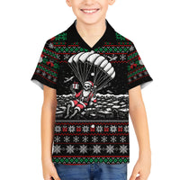Christmas Skull Hawaiian Shirt Santa Skull Jumps In Parachute - Wonder Print Shop