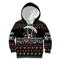 Christmas Skull Kid Hoodie Santa Skull Jumps In Parachute - Wonder Print Shop