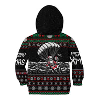 Christmas Skull Kid Hoodie Santa Skull Jumps In Parachute - Wonder Print Shop