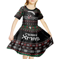 Christmas Skull Kid Short Sleeve Dress Santa Skull Jumps In Parachute - Wonder Print Shop