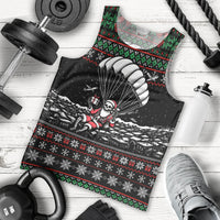 Christmas Skull Men Tank Top Santa Skull Jumps In Parachute - Wonder Print Shop