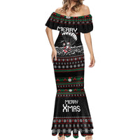 Christmas Skull Mermaid Dress Santa Skull Jumps In Parachute - Wonder Print Shop