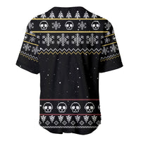 Christmas Skull Baseball Jersey Santa Skull Ride Motorbike - Wonder Print Shop