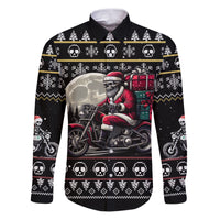 Christmas Skull Family Matching Puletasi Dress and Hawaiian Shirt Santa Skull Ride Motorbike - Wonder Print Shop
