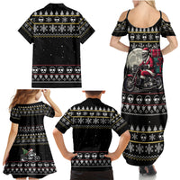 Christmas Skull Family Matching Summer Maxi Dress and Hawaiian Shirt Santa Skull Ride Motorbike - Wonder Print Shop