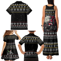 Christmas Skull Family Matching Tank Maxi Dress and Hawaiian Shirt Santa Skull Ride Motorbike - Wonder Print Shop