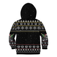 Christmas Skull Kid Hoodie Santa Skull Ride Motorbike - Wonder Print Shop