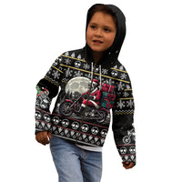 Christmas Skull Kid Hoodie Santa Skull Ride Motorbike - Wonder Print Shop