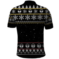 Christmas Skull Polo Shirt Santa Skull Ride Motorbike - Wonder Print Shop