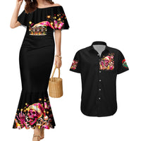 Christmas Skull Couples Matching Mermaid Dress and Hawaiian Shirt Christmas Tree Skull - Wonder Print Shop