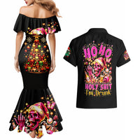 Christmas Skull Couples Matching Mermaid Dress and Hawaiian Shirt Christmas Tree Skull - Wonder Print Shop