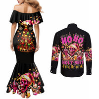 christmas-skull-couples-matching-mermaid-dress-and-long-sleeve-button-shirt-christmas-tree-skull