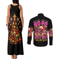 Christmas Skull Couples Matching Tank Maxi Dress and Long Sleeve Button Shirt Christmas Tree Skull - Wonder Print Shop