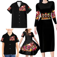 Christmas Skull Family Matching Long Sleeve Bodycon Dress and Hawaiian Shirt Christmas Tree Skull - Wonder Print Shop