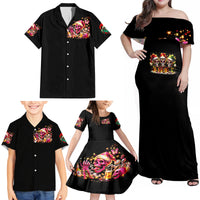 Christmas Skull Family Matching Off Shoulder Maxi Dress and Hawaiian Shirt Christmas Tree Skull - Wonder Print Shop