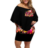 Christmas Skull Family Matching Off Shoulder Short Dress and Hawaiian Shirt Christmas Tree Skull - Wonder Print Shop