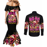 christmas-skull-couples-matching-mermaid-dress-and-long-sleeve-button-shirt-ho-ho-holy-shit-im-drink