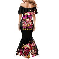 Christmas Skull Family Matching Mermaid Dress and Hawaiian Shirt Ho Ho Holy Shit I'm Drink - Wonder Print Shop