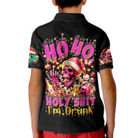 Christmas Skull Kid Polo Shirt Ho Ho Holy Shit I'm Drink - Wonder Print Shop