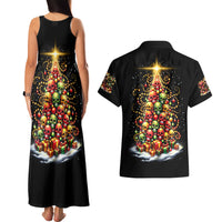 Christmas Sugar Skull Couples Matching Tank Maxi Dress and Hawaiian Shirt Christmas Tree Sugar Skull - Wonder Print Shop