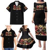 Christmas Sugar Skull Family Matching Puletasi Dress and Hawaiian Shirt Christmas Tree Sugar Skull - Wonder Print Shop