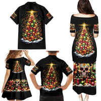 Christmas Sugar Skull Family Matching Puletasi Dress and Hawaiian Shirt Christmas Tree Sugar Skull - Wonder Print Shop