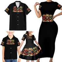 Christmas Sugar Skull Family Matching Short Sleeve Bodycon Dress and Hawaiian Shirt Christmas Tree Sugar Skull - Wonder Print Shop
